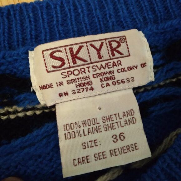 Vintage Skyr Geometric Pattern Wool Sweater - Picture 4 of 4